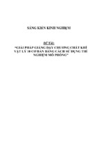 Skkn về giải pháp giảng dạy chương chất khí vật lý 10 cơ bản bằng cách sử dụng thí nghiệm mô phỏngskkn về giải pháp giảng dạy chương chất khí vật lý 10 cơ bản bằng cách sử dụng thí nghiệm mô phỏng