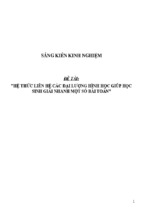 Sáng kiến kinh nghiệm skkn hệ thức liên hệ các đại lượng hình học giúp học sinh giải nhanh một số bài toán