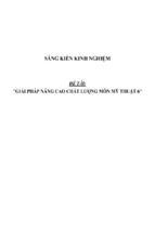 Sáng kiến kinh nghiệm skkn giải pháp nâng cao chất lượng môn mỹ thuật 6