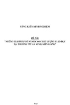 Sáng kiến kinh nghiệm skkn những giải pháp để nâng cao chất lượng giáo dục tại trường thpt an minh, kiên giang