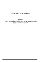 Sáng kiến kinh nghiệm skkn môn toán phân loại và giải bài toán bằng phương pháp tính ngược từ cuối