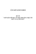 Sáng kiến kinh nghiệm giúp giáo viên dạy tốt học sinh lớp 2 3 học tốt kiểu câu ai thế nào