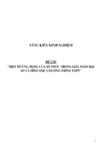 Sáng kiến kinh nghiệm skkn về một số ứng dụng của số phức trong giải toán đại số và hình học chương trình thpt