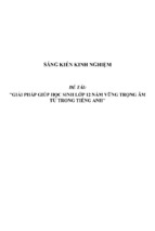 Sáng kiến kinh nghiệm skkn giải pháp giúp học sinh lớp 12 nắm vững trọng âm từ tiếng anh