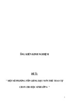 Sáng kiến kinh nghiệm skkn một số phương pháp giảng dạy môn thể thao tự chọn cho học sinh lớp 6