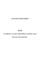 Sáng kiến kinh nghiệm skkn ứng dụng công nghệ thông tin trong giảng dạy bậc học mầm non tại trường mn vành khuyên