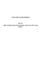 Sáng kiến kinh nghiệm skkn một số giải pháp nâng cao hiệu quả công tác phụ đạo học sinh yếu kém môn toán lớp 4