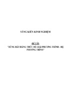 Sáng kiến kinh nghiệm skkn dùng bất đẳng thức để giải phương trình hệ phương trình