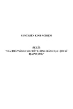 Sáng kiến kinh nghiệm skkn về giải pháp nâng cao chất lượng giảng dạy lịch sử địa phương