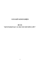 Sáng kiến kinh nghiệm dạy các bài toán điển hình lớp 5