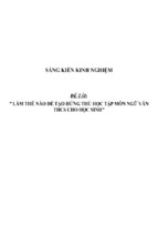 Sáng kiến kinh nghiệm skkn môn ngữ văn thcs  làm thế nào để tạo hứng thú học tập môn ngữ văn thcs cho học sinh