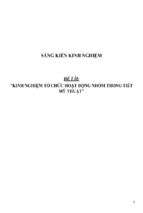 Sáng kiến kinh nghiệm kinh nghiệm tổ chức hoạt động nhóm trong tiết mỹ thuật