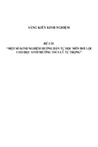 Sáng kiến kinh nghiệm hướng dẫn tự học môn bơi lội cho học sinh trường thcs lý tự trọng, thành phố tam kỳ