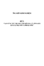 Sáng kiến kinh nghiệm skkn tạo hứng thú cho học sinh môn địa lý lớp 10 (bài quy luật địa đới và phi địa đới)