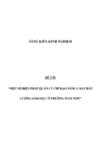 Sáng kiến kinh nghiệm skkn chỉ đạo, thực hiện nâng cao chất lượng giáo dục của trường mầm non