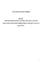 Sáng kiến kinh nghiệm skkn phương pháp hướng dẫn học sinh rèn luyện kĩ năng thực hành thí nghiệm trong giờ học vật lý ở bậc thcs