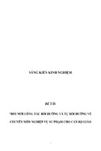 Sáng kiến kinh nghiệm quản lý đổi mới công tác bồi dưỡng và tự bồi dưỡng về chuyên môn nghiệp vụ sư phạm cho cán bộ giáo viên