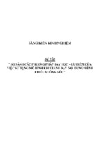 Sáng kiến kinh nghiệm skkn môn công nghệ thpt so sánh các phương pháp dạy học – ưu điểm của việc sử dụng mô hình khi giảng dạy nội dung “hình chiếu vuông góc