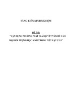 Sáng kiến kinh nghiệm skkn vận dụng phương pháp giải quyết vấn đề vào mọi đối tượng học sinh trong tiết vật lý 8