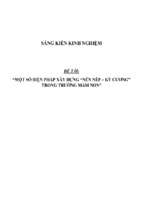 Sáng kiến kinh nghiệm skkn một số biện pháp xây dựng “nền nếp – kỷ cương” trong trường mầm non