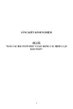 Sáng kiến kinh nghiệm skkn giải các bài toán oxit và sắt bằng các định luật bảo toàn