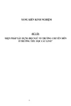 Sáng kiến kinh nghiệm skkn biện pháp xây dựng đội ngũ tổ trưởng chuyên môn ở trường tiểu học cát linh