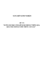 Sáng kiến kinh nghiệm skkn hướng dẫn học sinh lơp 10 học định lí thông qua khai thác định lí cosin trong tam giác