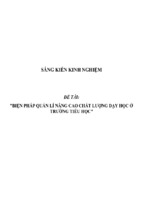 Sáng kiến kinh nghiệm skkn một số biện pháp quản lí nhằm nâng cao chất lượng dạy học ở trường tiểu học