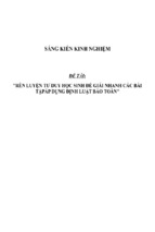 Sáng kiến kinh nghiệm skkn rèn luyện tư duy học sinh để giải nhanh các bài tập áp dụng định luật bảo toàn