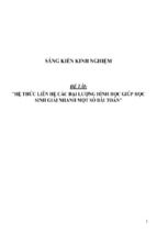 Sáng kiến kinh nghiệm skkn hệ thức liên hệ các đại lượng hình học giúp học sinh giải nhanh một số bài toán