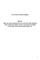 Sáng kiến kinh nghiệm skkn một số kinh nghiệm huấn luyện kết hợp với băng hình tập huấn trong nâng cao đội tuyển học sinh giỏi bộ môn gdqp an