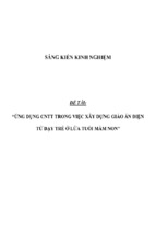 Sáng kiến kinh nghiệm skkn ứng dụng cntt trong việc xây dựng giáo án điện tử dạy trẻ ở lứa tuổi mầm non