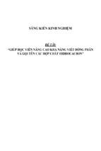 Sáng kiến kinh nghiệm giúp học sinh nâng cao khả năng viết đồng phân và gọi tên các hợp chất hidrocacbon