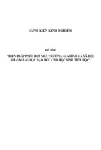 Sáng kiến kinh nghiệm skkn biện pháp phối hợp nhà trường, gia đình và xã hội nhằm giáo dục đạo đức cho học sinh tiểu học