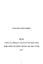 Sáng kiến kinh nghiệm skkn công tác chỉ đạo và quản lý udcntt trong trường tiểu học