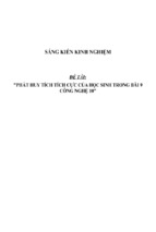 Sáng kiến kinh nghiệm skkn phát huy tích tích cực của học sinh trong bài 9 công nghệ 10