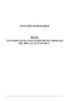 Sáng kiến kinh nghiệm tích hợp giáo dục bảo vệ môi trường trong giảng dạy bộ môn vật lý ở trường thcs