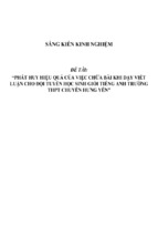 Sáng kiến kinh nghiệm skkn phát huy hiệu quả của việc chữa bài khi dạy viết luận cho đội tuyển học sinh giỏi tiếng anh trường thpt chuyên hưng yên