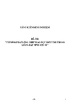 Sáng kiến kinh nghiệm skkn về phương pháp lồng ghép giáo dục giới tính trong giảng dạy sinh học 12