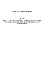 Sáng kiến kinh nghiệm skkn quản lý đội ngũ giáo viên trường trung học phổ thông trưng vương, tỉnh hưng yên theo chuẩn nghề nghiệp