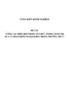 Sáng kiến kinh nghiệm skkn công tác phối hợp trong tổ chức phong trào thi đua và hoạt động ngoại khóa trong trường thcs