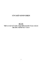 Sáng kiến kinh nghiệm skkn rèn luyện kỹ năng nhận biết danh từ qua bài 41 chương trình ngữ văn 6