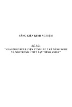 Sáng kiến kinh nghiệm skkn về giải pháp rèn luyện cùng lúc 2 kỹ năng nghe và nói trong 1 tiết dạy tiếng anh 8