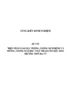 Sáng kiến kinh nghiệm skkn y tế học đường biện pháp giáo dục phòng, chống dịch bệnh và phòng, chống ngộ độc thực phẩm cho học sinh trường thpt