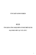 Sáng kiến kinh nghiệm skkn ứng dụng cntt để thiết kế bài soạn phân môn tập viết lớp 2