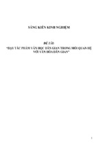 Sáng kiến kinh nghiệm sáng kiến kinh nghiệm skkn dạy tác phẩm văn học dân gian trong mối quan hệ với văn hóa dân gian