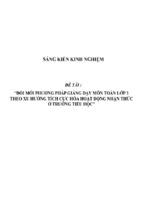 Sáng kiến kinh nghiệm skkn dạy tốt môn toán lớp 3 theo hướng đổi mới phương pháp lấy học sinh làm trung tâm