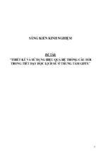 Sáng kiến kinh nghiệm skkn thiết kế và sử dụng hiệu quả hệ thống câu hỏi trong tiết dạy học lịch sử ở trung tâm gdtx