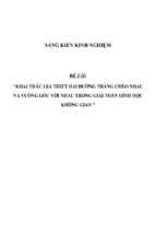 Sáng kiến kinh nghiệm skkn khai thác giả thiết hai đường thẳng chéo nhau và vuông góc với nhau trong giải toán hình học không gian