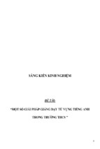 Sáng kiến kinh nghiệm skkn một số giải pháp giảng dạy từ vựng tiếng anh trong trường thcs